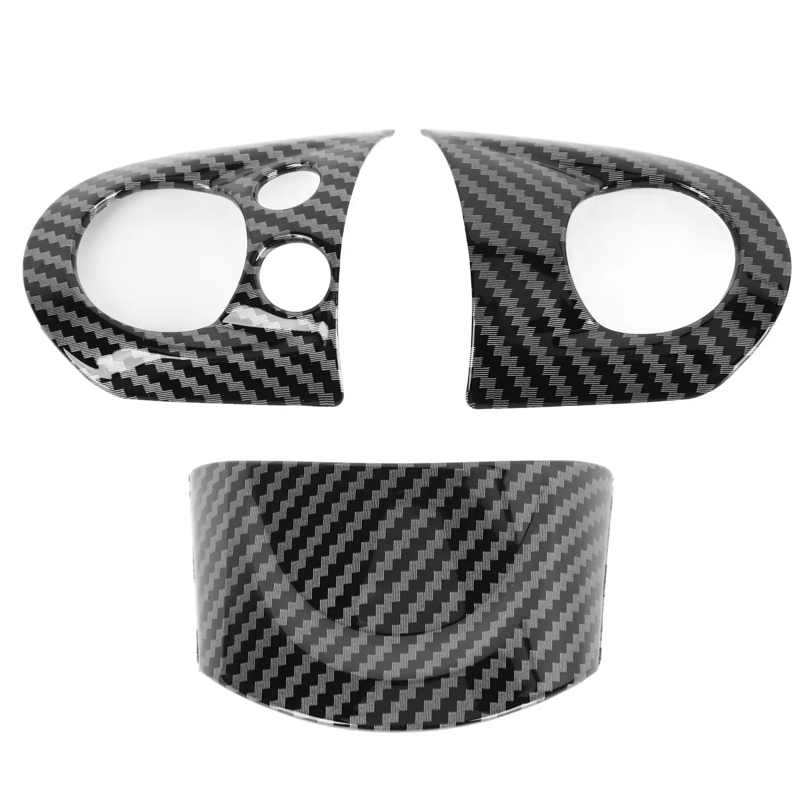 

3pcs Steering Wheel Panel Cover Carbon Fiber Color Prevent Scratch for Mini cooper R54 R55 R56 R60 2006-2013