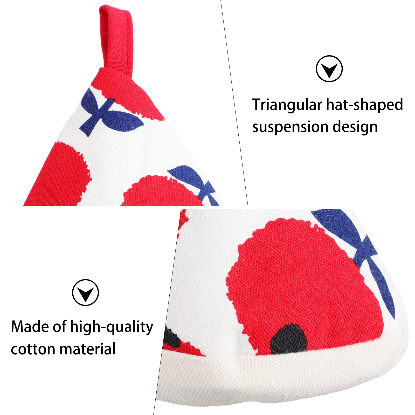 

2Pcs Heat Proof Covers Mini Triangle Pot Caps Cotton Kitchen Accessories Reusable Microwave Oven Hot Dish Protector