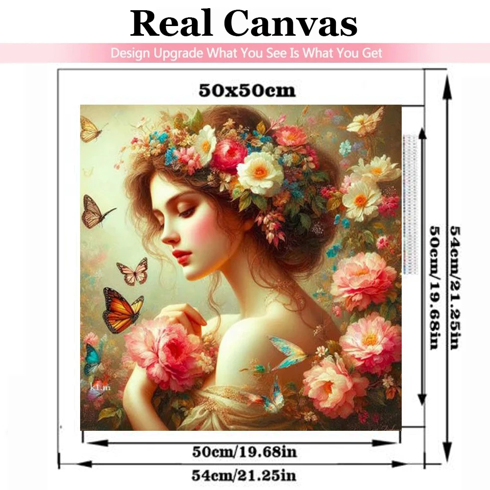 Diamond Painting Art Beautiful Vintage Woman Fairy Beads Embroidery Mosaic 5D Full Diamond Flowers Butterfly Cross Stitch Kits