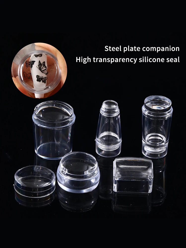 Kit d'estampage pour vernis à ongles en Silicone Transparent, modèles de pochoirs pour manucure française, grattoir complet, bricolage professionnel