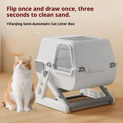 Bandeja arenera cerrada auto-limpiante anti-salpicaduras para gatos