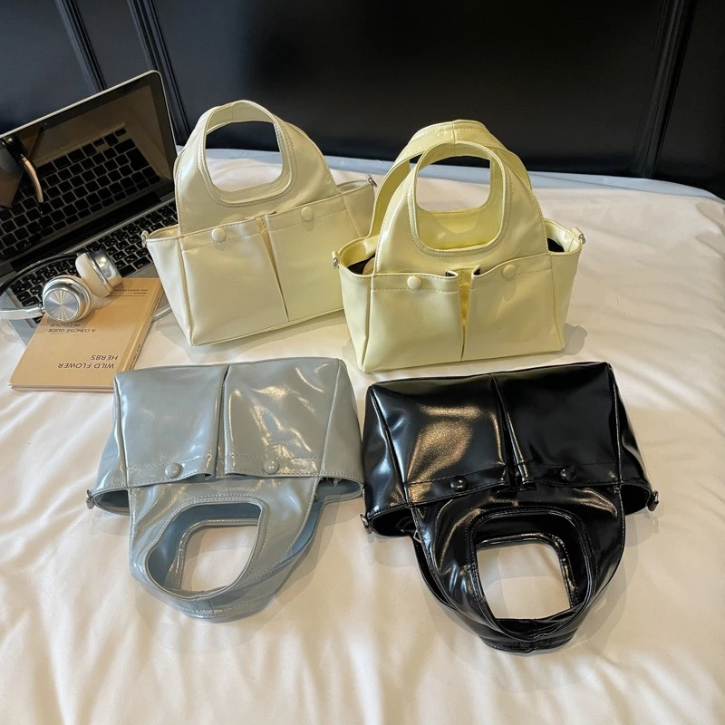 

Women Small Underarm Bag PU Leather Double Pockets Design Square Shoulder Bag Trendy Crossbody Bag Female Purses and Handbags