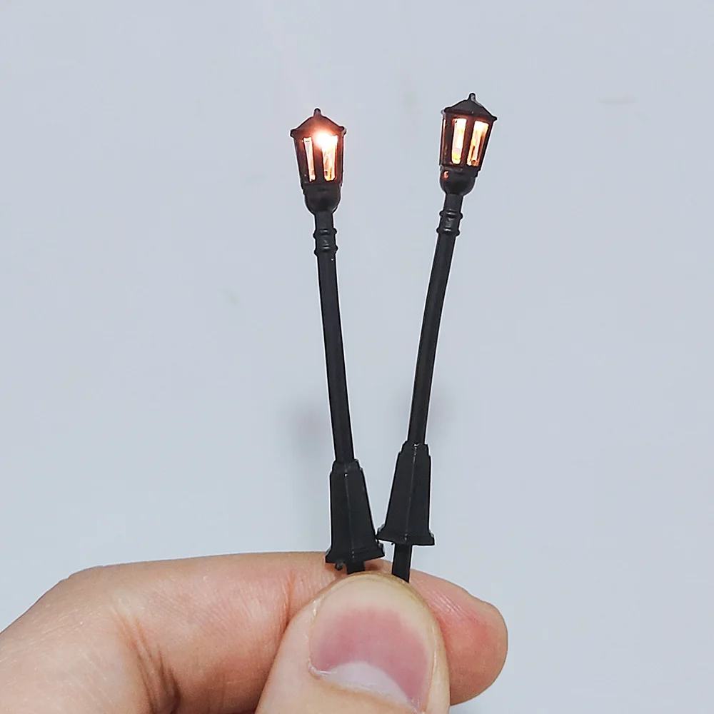 

10pcs 6.5v Miniature Street Lamp 1:100 Warmwhite Courtyard Light Model for Diy Making/Railway Train Layout/Sandtable Landscape