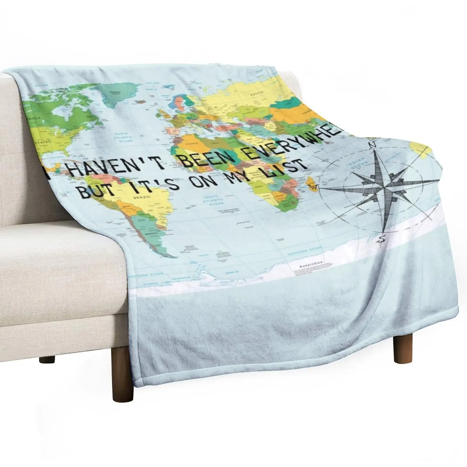 I haven't been everywhere but it's on my list - travel quote Throw Blanket Luxury Throw for babies Blankets