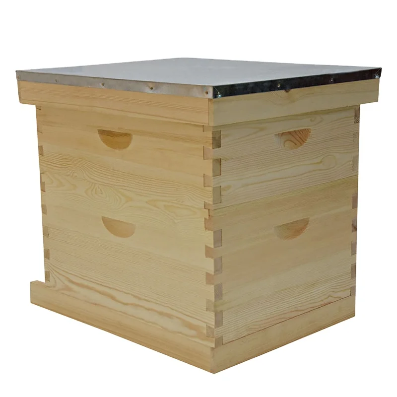 OEM Factory Price Langstroth Wooden Beehive 10 Frames National Beekeeping Hive Honey Comb Box