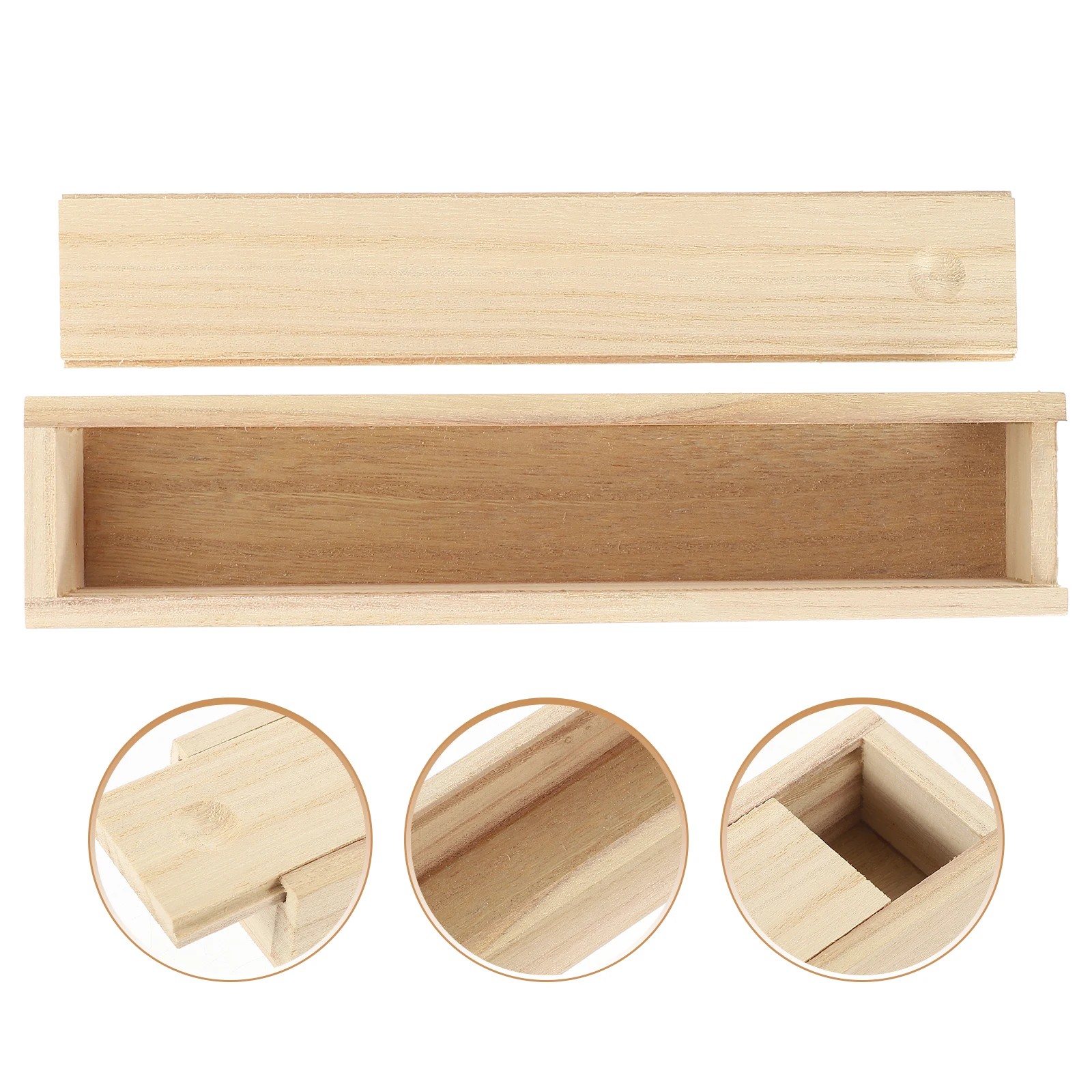 

1pc Wooden Storage Box Vintage Jewelry Container Earrings Case Decorative Gifts Small Portable Sliding Lid Square Wood Material