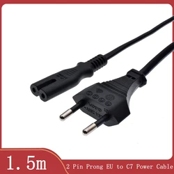 Europe European EU plug power supply Cable 2-prong 2 power outlet Cord IEC 320 IEC320 C7 for Laptop Notebook