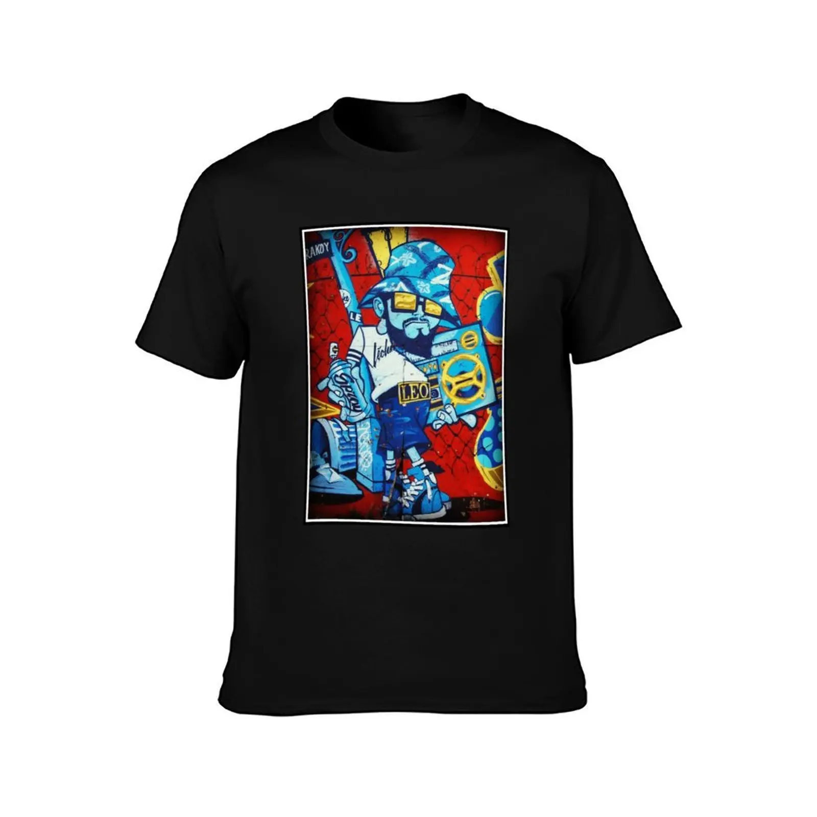 Old School Graffiti 80's Style B-Boy T-Shirt, Summer Casual Cotton Tee, Oversized Streetwear Tops, Vintage Graphic Print