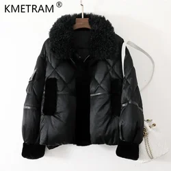 90% White Goose Down Jacket for Women 2024 Loose Warm Down Coats Mulberry Silk Down Jackets Bread Coat Cashmere Collar Casaco