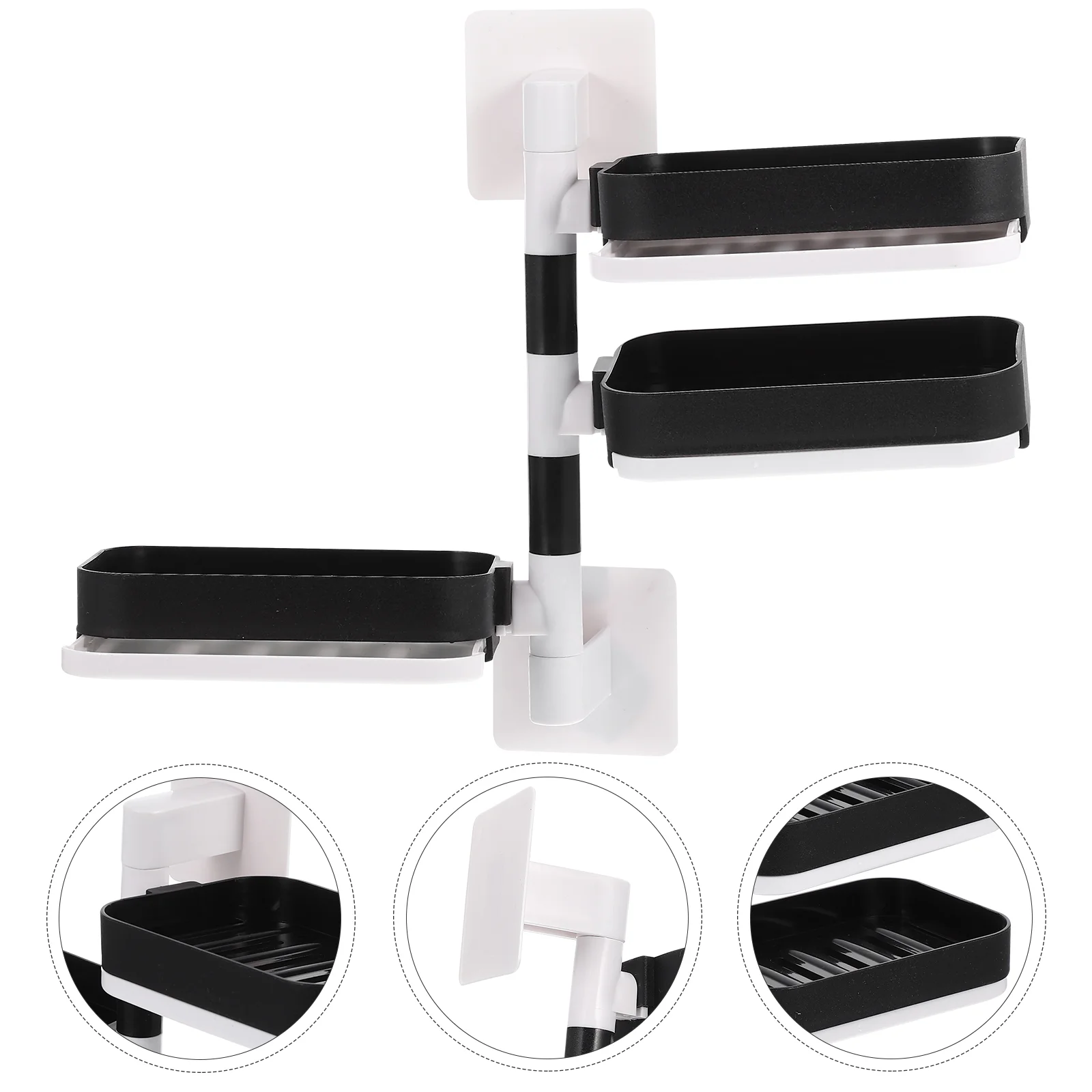 

Shelf Soap Holder for Shower Wall Rack Bathroom Non-punching Tray Mounted Dish Plastic Container Draining Facial Cleanser