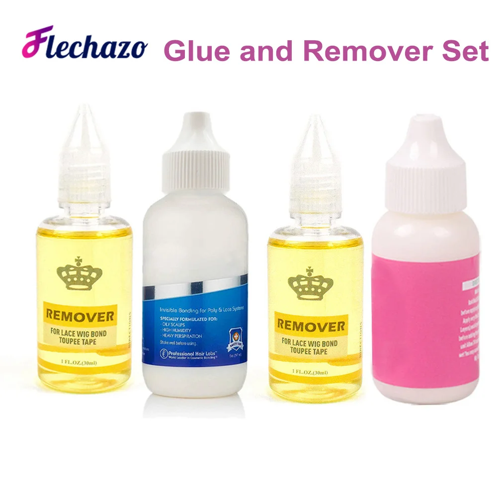 Kant Pruik Lijm En Remover Set 1.3Oz 38Ml Toupet Lijm Haar Lijm Kit Onzichtbare Haar Vervanging Lijm Pruik lijm Haar Bonding