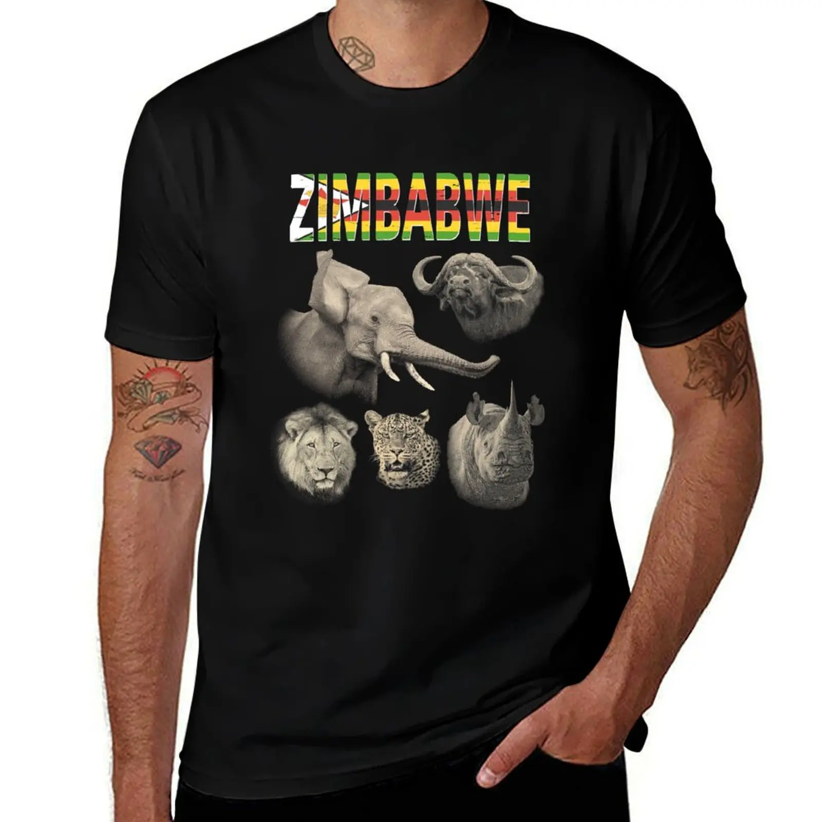

Big Five Zimbabwe Safari T-Shirt funny t shirts man t shirt men 100% cotton luxury brand T-Shirt
