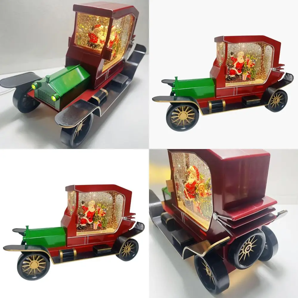 

10.6 Veteran Car Santa Musical Snow Globe with 8 Songs, Battery/USB Powered, Warm Light Christmas Decoration