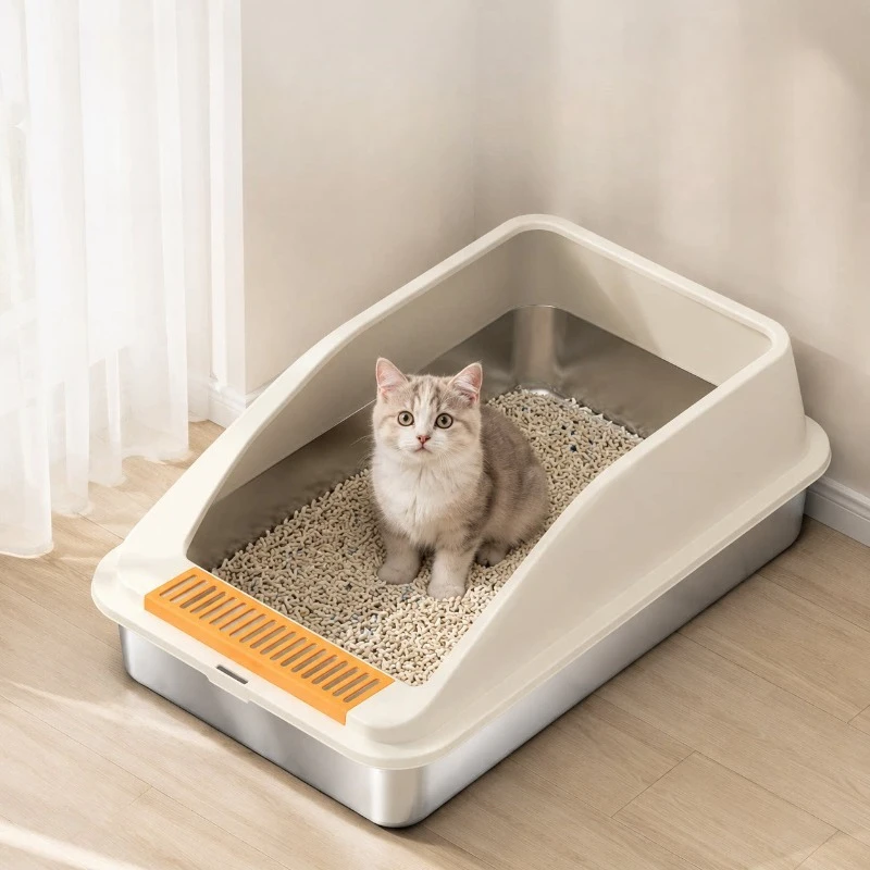 open-ended Litter Box Sandbox Defecation Plastic Training Litter Box Self-Cleaning Bathroom Arenero Gatos Household Products