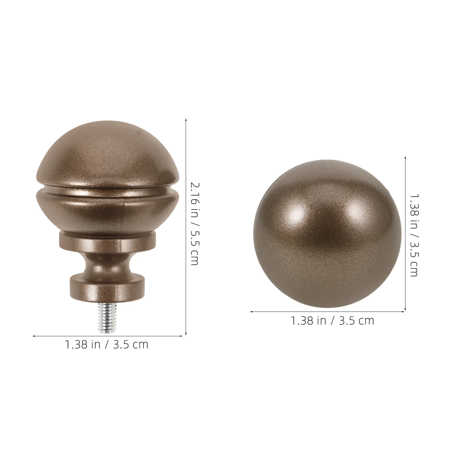 

2Pcs Curtain Rod Finials Ends Only Stylish Exquisite Long Term Use Classic Color Creative Design Curtain Rods Drape Rod Finals