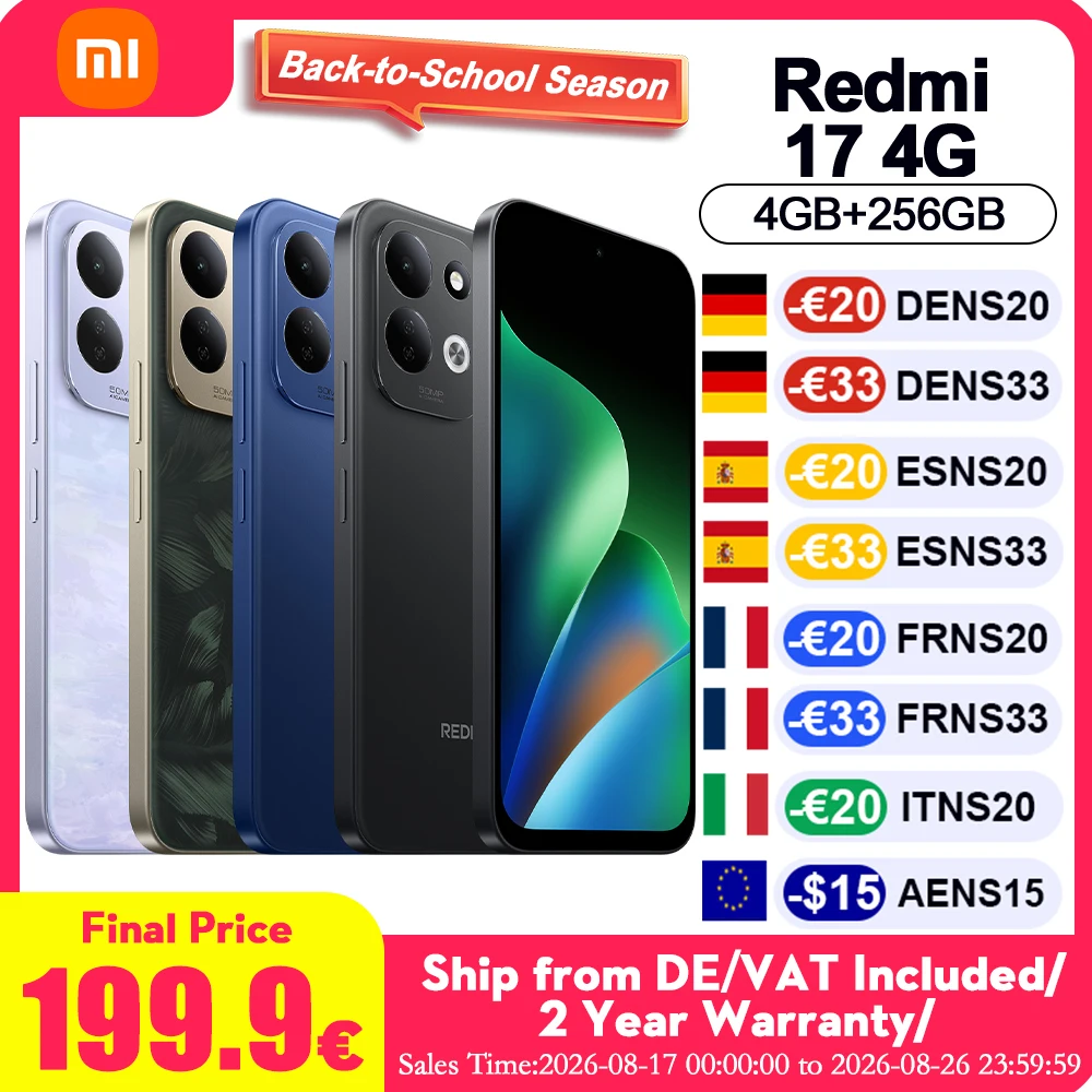 Versión Global Redmi 17 4G NFC, Teléfono Móvil con Pantalla AMOLED FHD de 6.9 P…