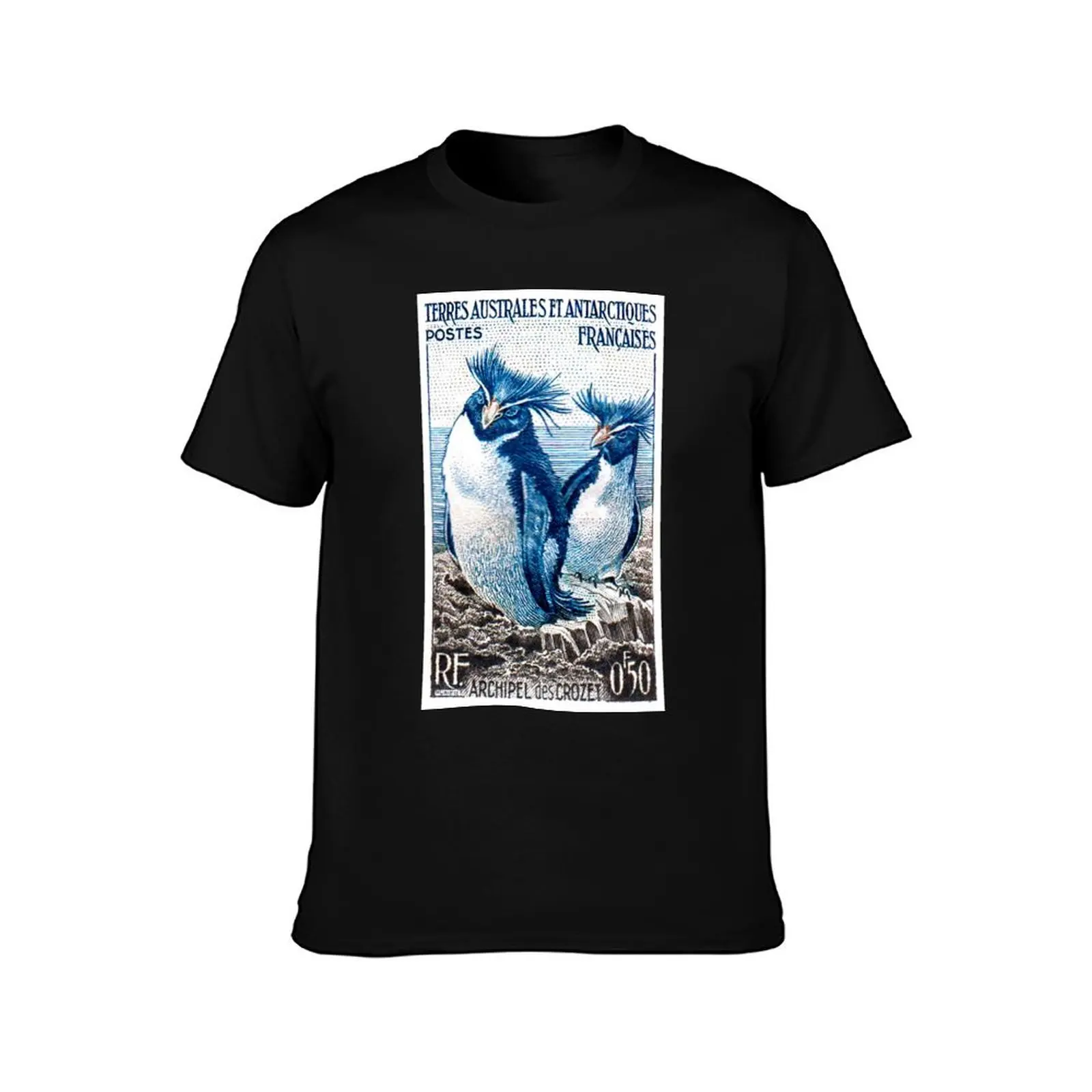 Vintage 1956 French Southern and Antarctic Lands postage stamp T-Shirt Large Size Breathable Tee T-Shirt