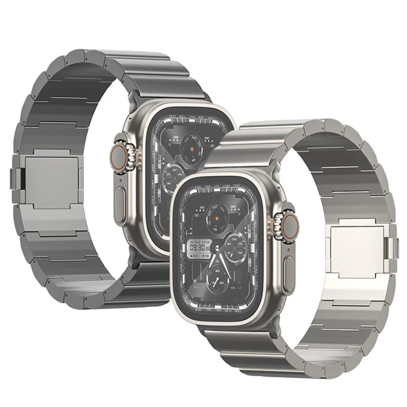 Titanium Strap for Apple Watch Ultra 2 1 49mm 45mm 44mm 38mm 40 41mm Magnetic Buckle Series 9 8 7 6 SE 5 4 3 2 Correa Bracelet