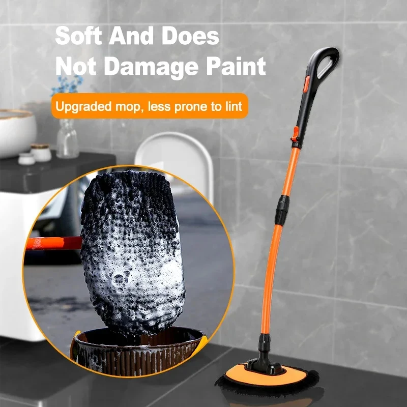 Degree Telescoping Car Cleaning Brush with Long Handle Absorbent Chenille Broom Mop for Roof And Window Maintenance