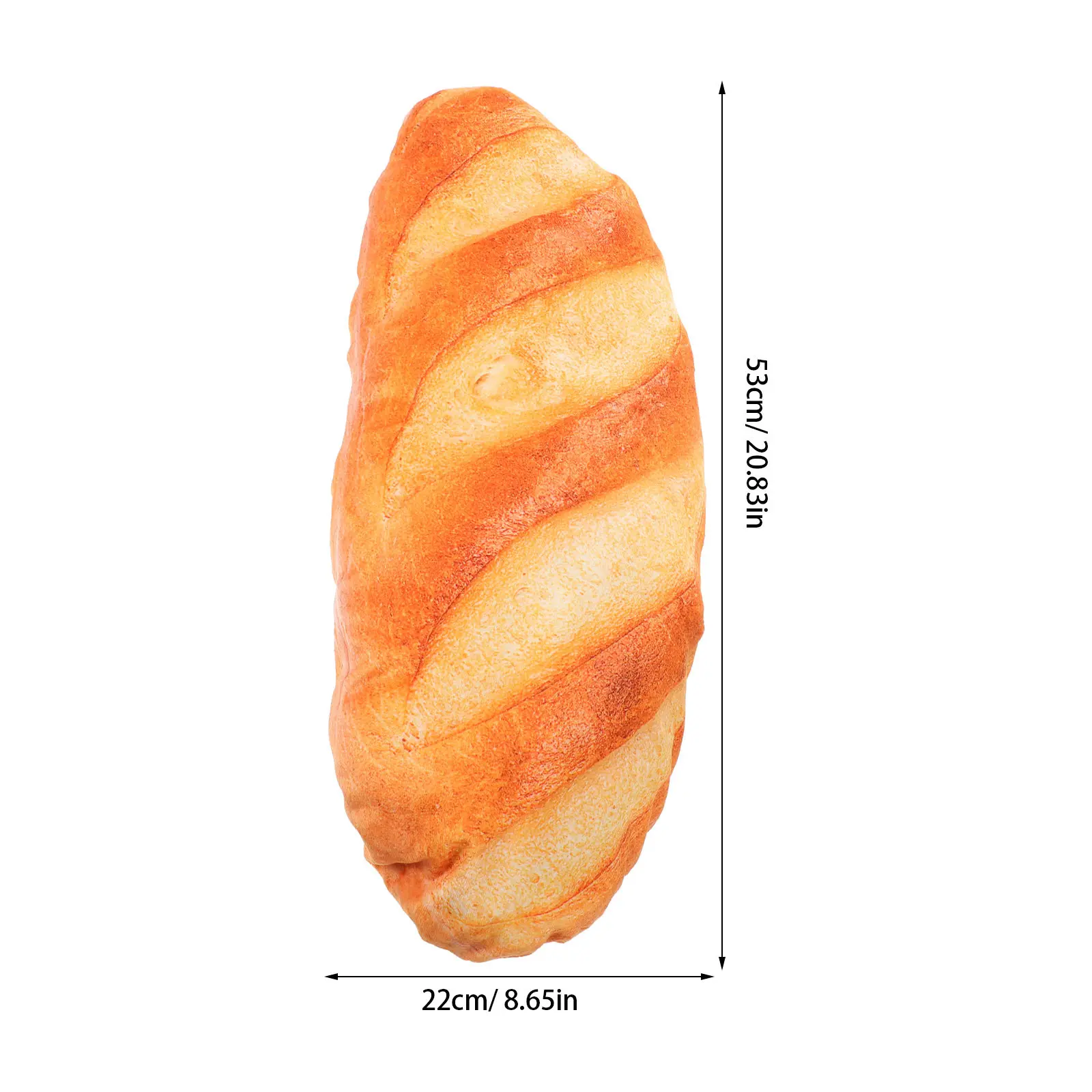 Giant Bread Pillow Cover For Room Decor Christmas Decor 3D -shaped Zippered Pillowcase Bread-themed Cushion