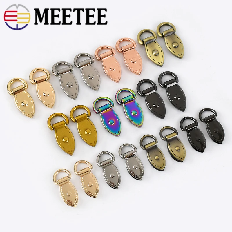 4Pcs Meetee 9/10mm Metal O D Ring Buckles Handbag Strap Clasp Clip Hook for Bag Side Hanger DIY Leather Craft Sewing Accessory