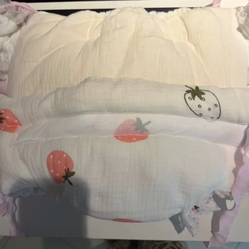 ABDL Lace Ruffled Diaper Pocket Cute Pattern Fill Cotton Thickened Washable Adult Cloth Diapers Soft Fluffy Lace Up Nappy Cover