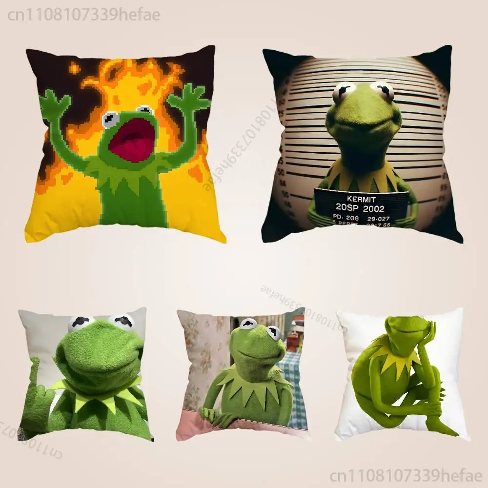 

K-Kermit The Frog Print Polyester Pillow Case for Valentine gift Home Sofa Cushion Cover Decoration Custom