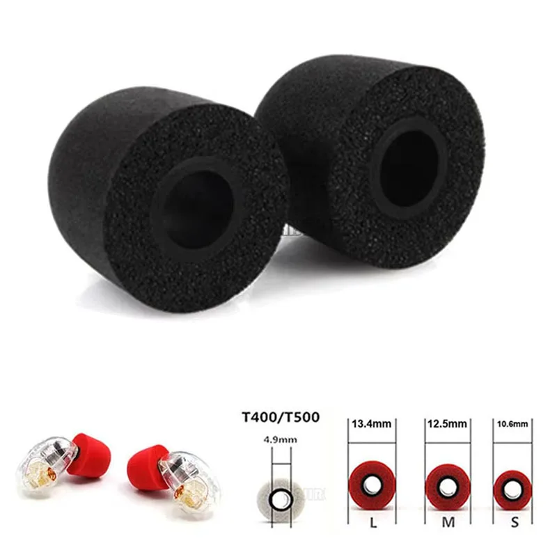 1Pair T500 Memory Foam Ear Tips 4.9mm (L M S) Caliber Ear Pads Eartips For In-ear Headphones 4.9mm-6.0mm Tips Sponge Ear Cotton