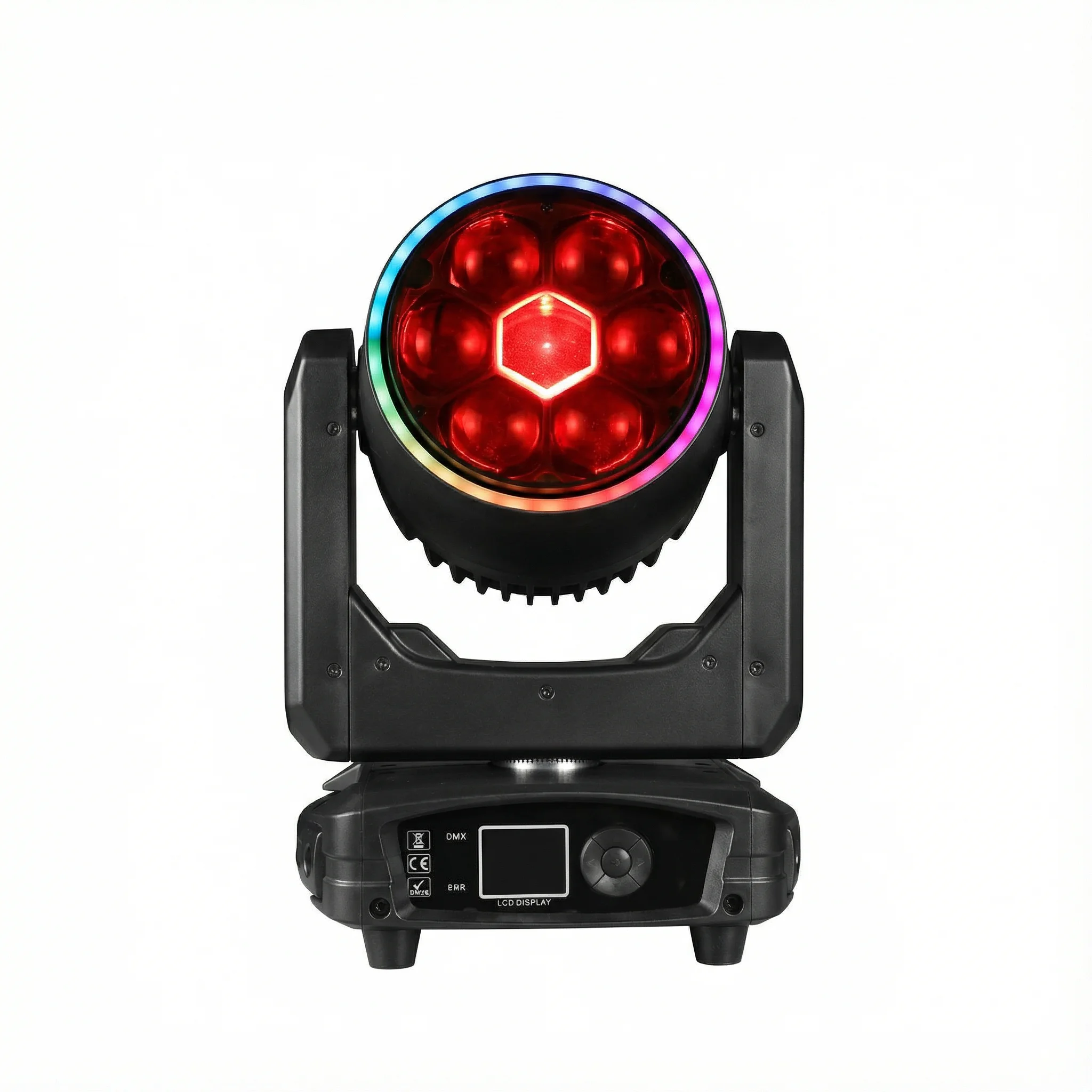 7x40W RGBW 4in1 LED Spotlight Wash/Beam /Zoom,Professional DJ/Bar Lighting Big Bee Eye Moving Head disco strobe stage lights