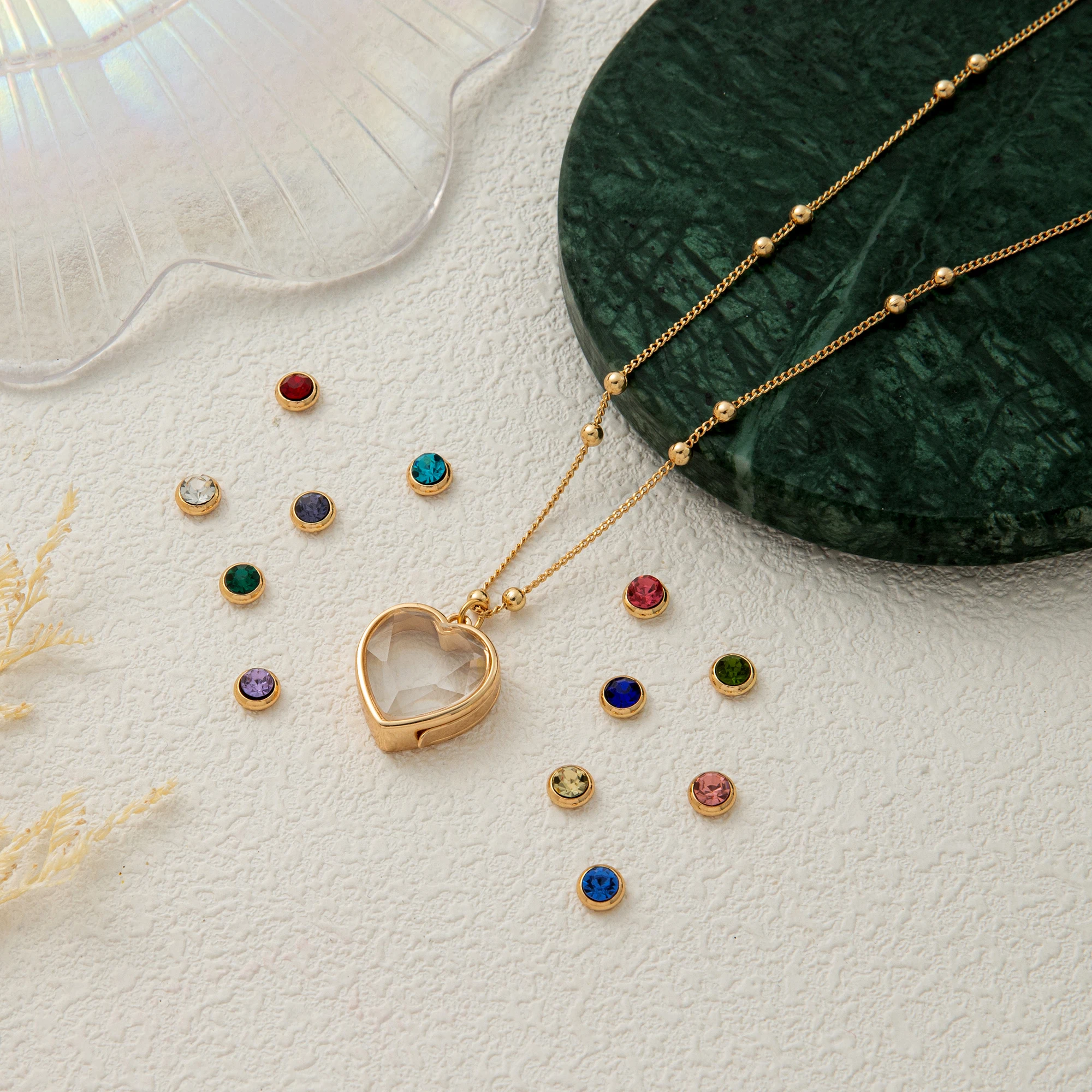 الحب صندوق زجاجي عقد دي اي واي عيد ميلاد ديسمبر حجر ضوء قلادة الموضة الفاخرة متعددة الاستخدامات