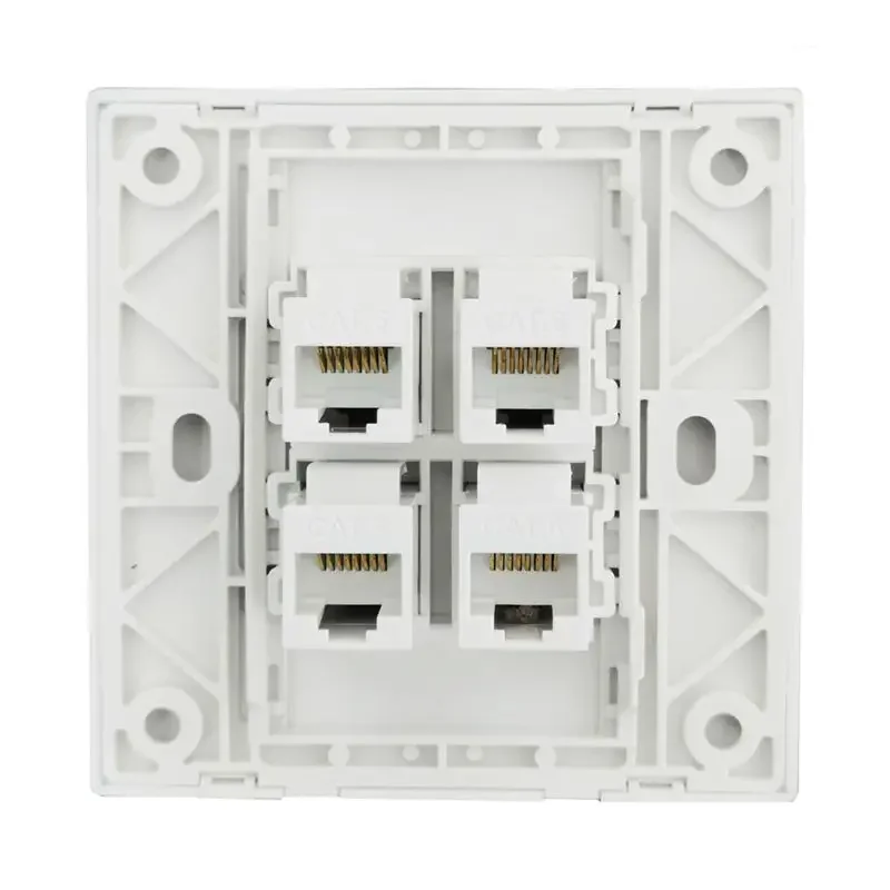 Ethernet Wall Plate 1 Port 2 Ports 3 Ports 4 Ports 6 Ports Gigabit Buckle Panel Network CAT6 Signal Solderless Socket 86 * 86mm