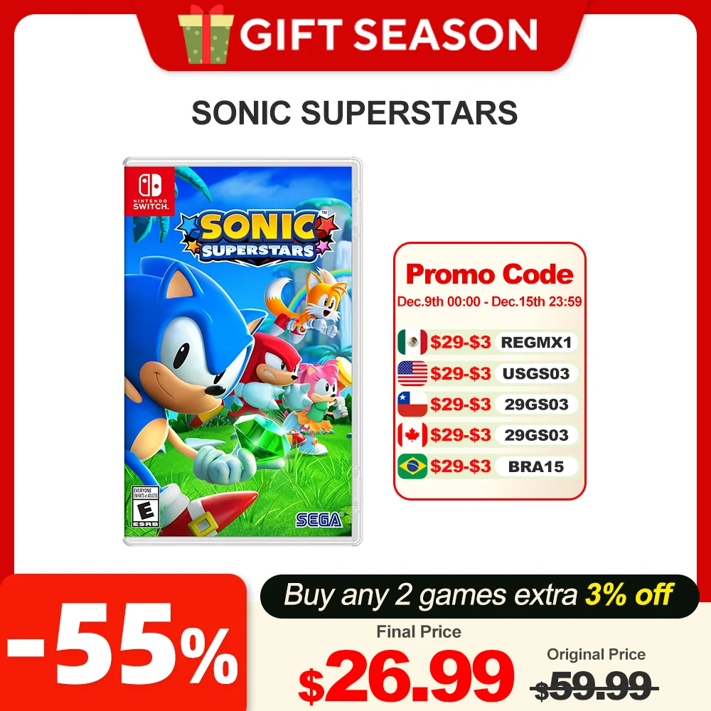 SONIC SUPERSTARS Nintendo Switch Game Deals 100% Original Physical Game Card Platformer Genre Support Multiplayer for Switch