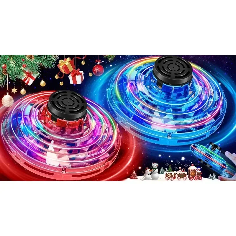 Latający mini dron Spinner, sterowany ręcznie latający dron Nowa mucha UFO Magic Flying Fidget Spinner ze światłami