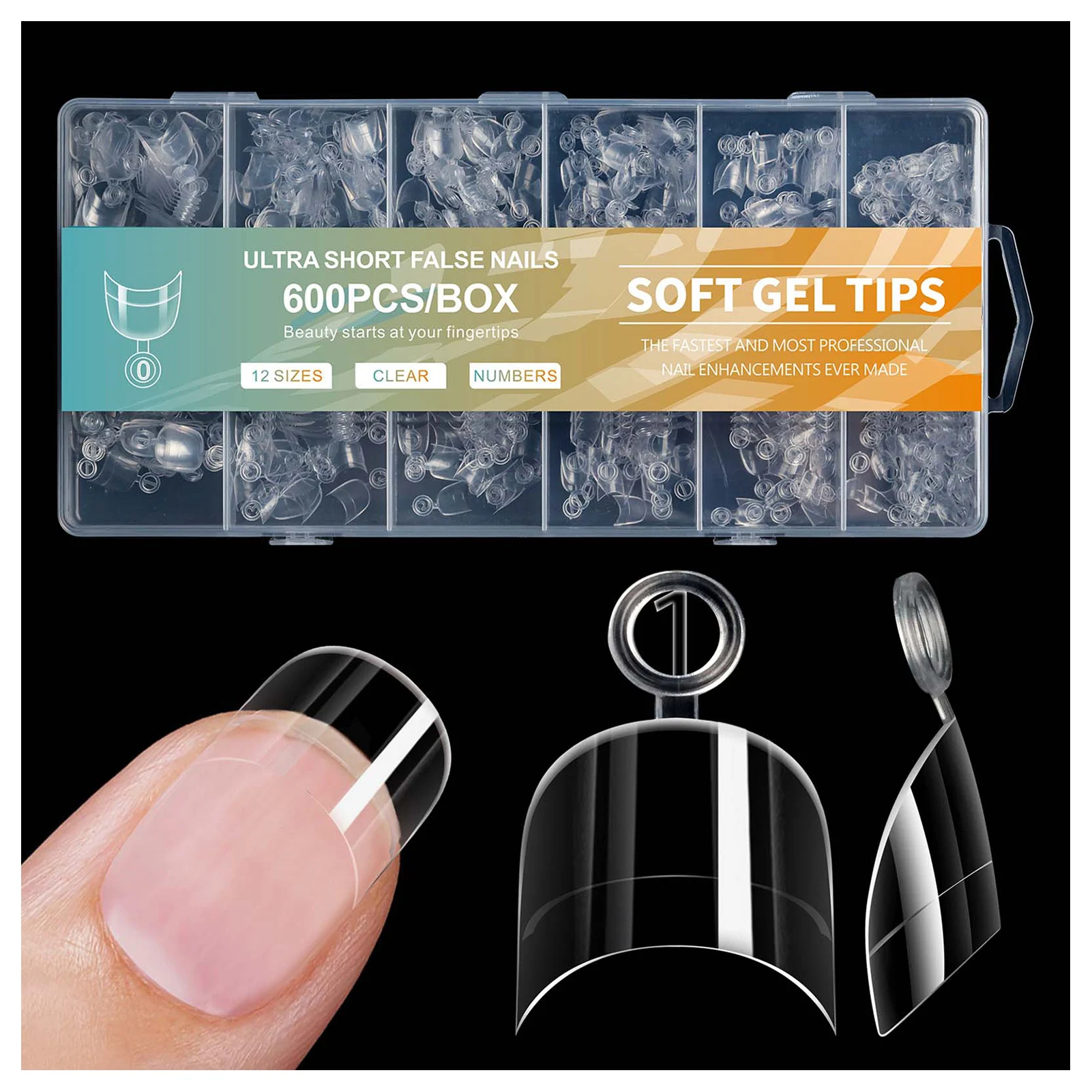600-3000 قطعة الأظافر كاذبة الفرنسية لتقوم بها بنفسك مسمار الفن نصائح غطاء كامل تشكيل شفاف تمديد ملصقات الأظافر للنساء فتاة صالون الأظافر
