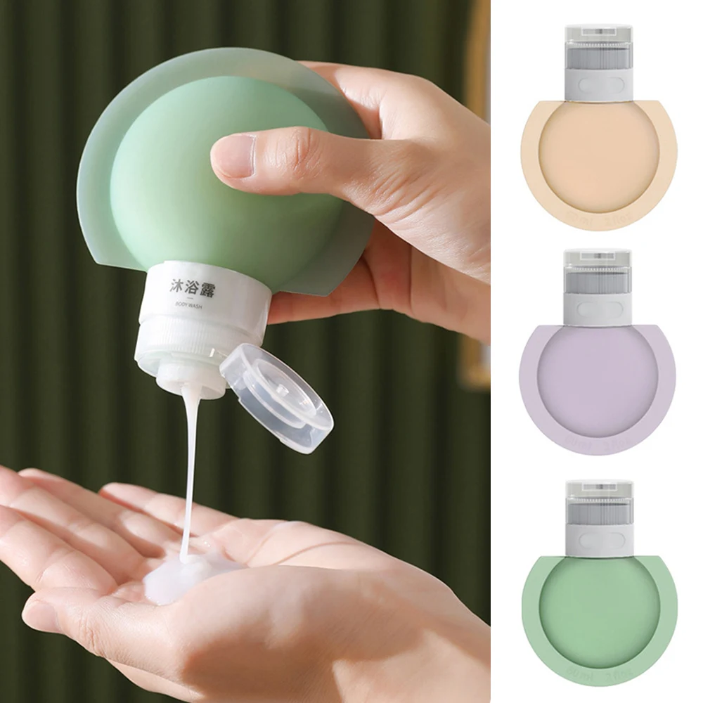 Botella dispensadora de silicona portátil para champú, contenedor de almacenamiento de Gel de ducha, tubo exprimible, botella de loción rellenable,