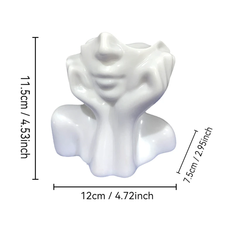 Aesthetic Human Face Pen Pot Desk Organizer Makeup Brush Holder Office Desktop Stationery Storage Home Art Decor