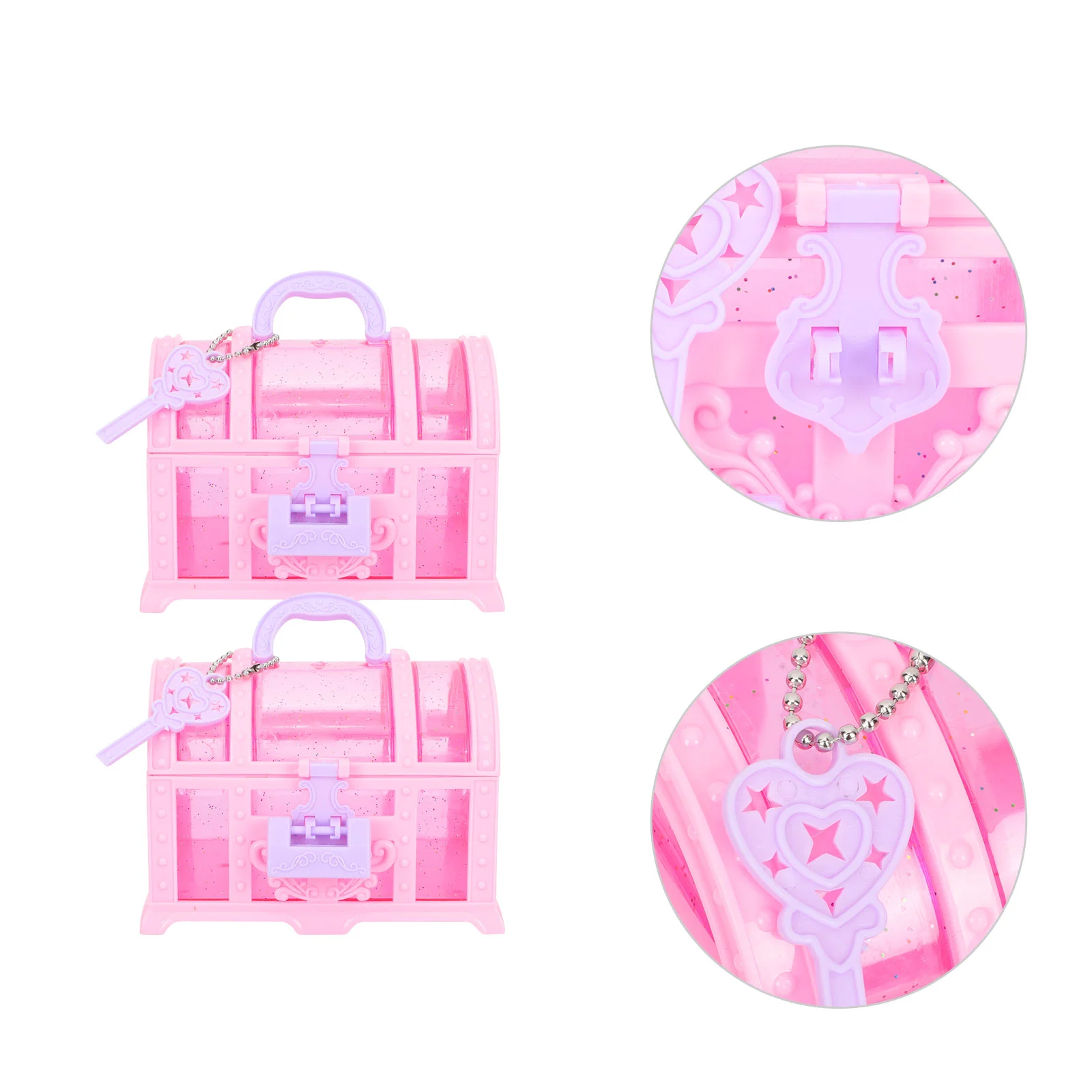 

Children's Makeup Trinket Boxes Toy Treasure for Girls Small Chest Plastic Girly Princess Toddler