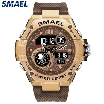 Smael-メンズスポーツウォッチ8068,防水,デジタル,アナログ,エレガント,ブランド,50m