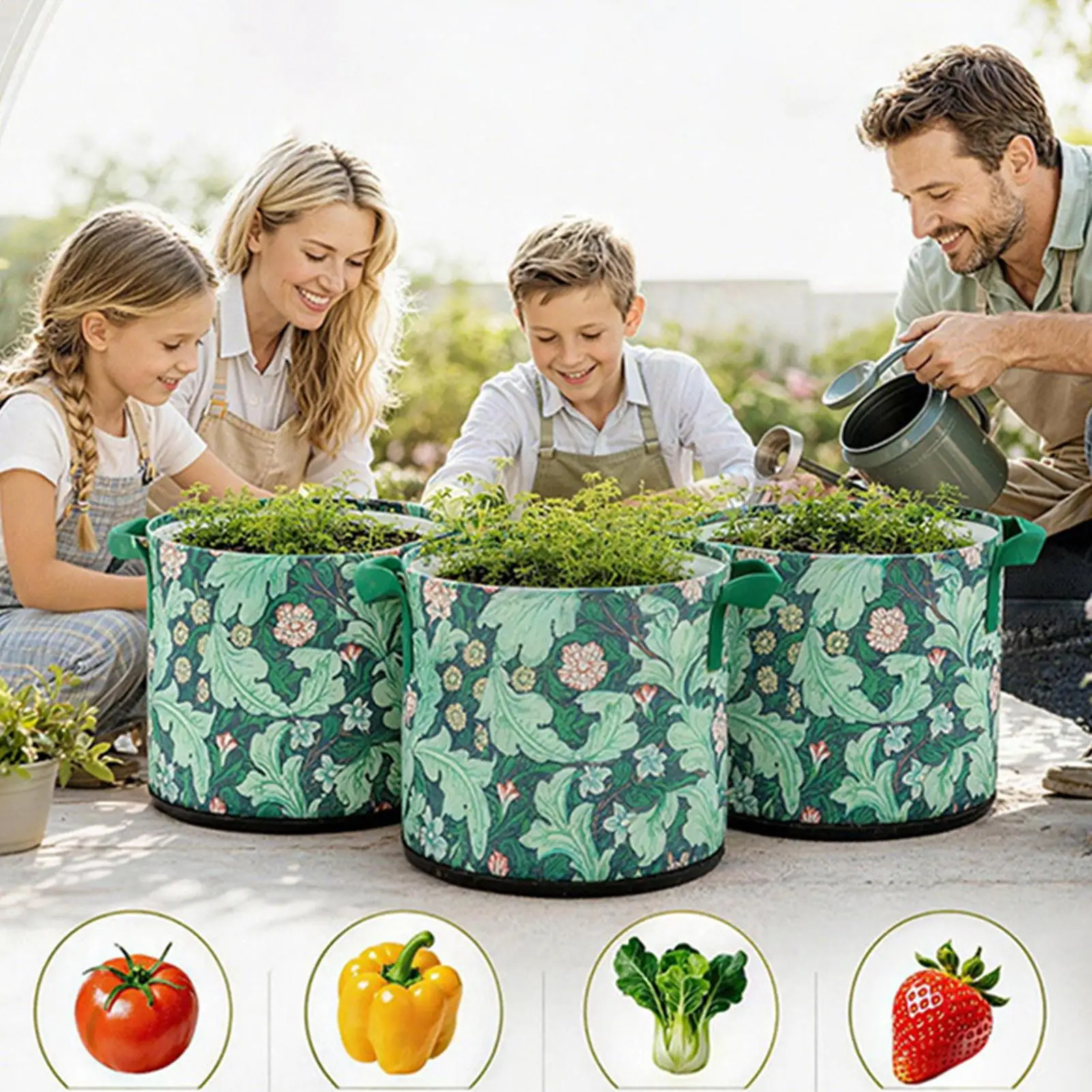 Fabric Grow Bags Non-Woven Thickened Fabric Breathable Pots Growing Vegetables Plant Bags For Tomato Flower Lettuce Pepper Bean