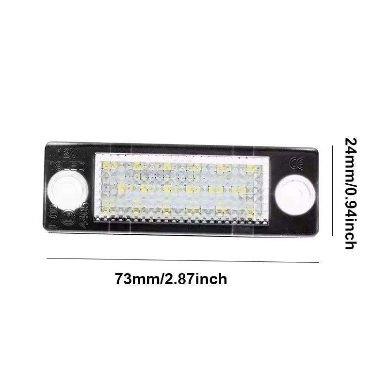2pcs 6500K White LED Number License Plate Light Lamps For VW Transporter T5 T6 Caddy III IV Jetta MK3 MK5 Multivan Golf Passat view 5