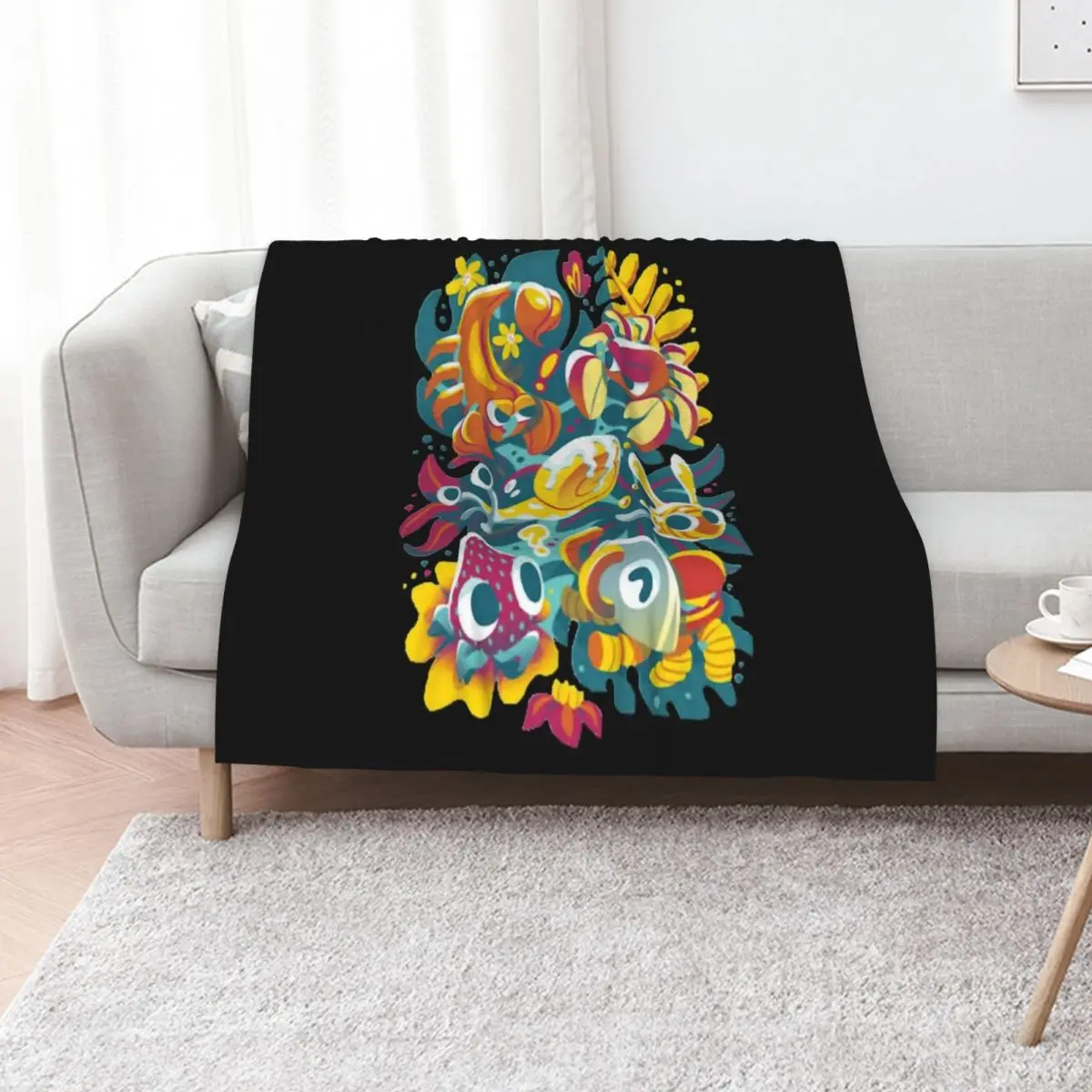 

Bugsnax Throw Blanket Bed Retros Thin Designers Blankets