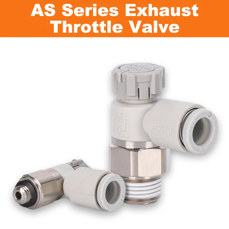 

10pcs/pcak AS Series SMC Type Push-Lock Speed Control Exhaust Throttle Valve with One-touch Fitting AS1201F/2201/3201/4201SA