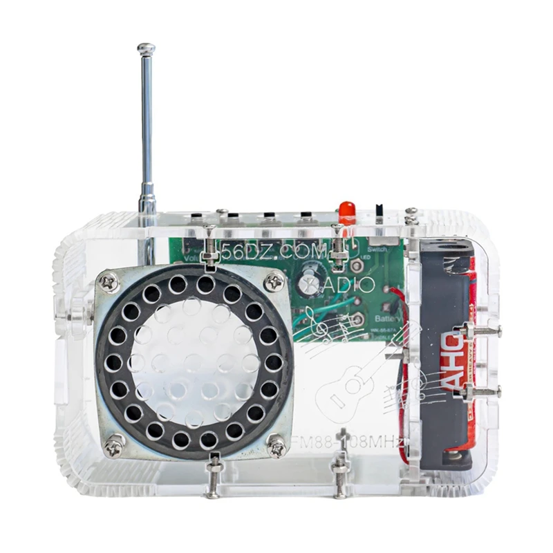 

A53M Новый комплект FM-радио «сделай сам», 50-108 МГц, регулируемая микросхема RDA5807, комплект для практики пайки, двухканальный усилитель с защитой от помех