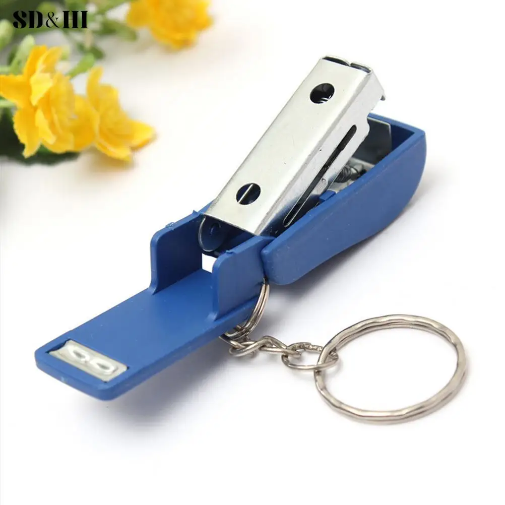 Portable Keychain Mini Cute Stapler For Home Office School Paper Bookbinding Gif