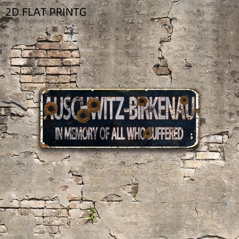 1pc 2D Flat Vintage Stainless Steel Historical Monument Sign - Outdoor/Indoor Wall Decor, Ideal for Garage/Garden/Home Bar