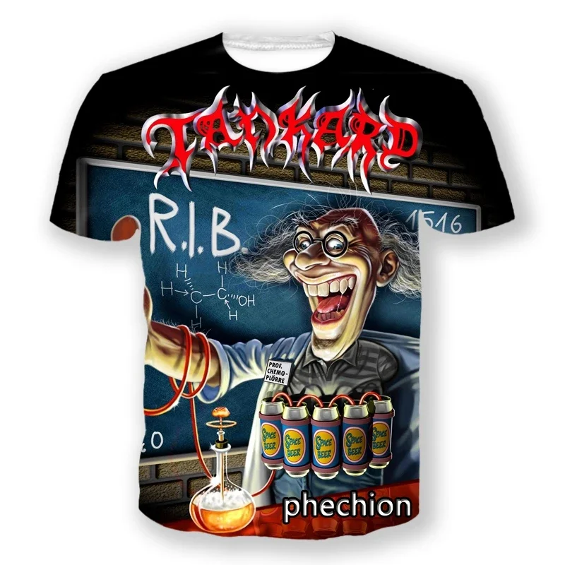 phechion New Fashion Men/Women Tankard Band 3D Print Short Sleeve T-Shirt Casual Hip Hop Summer T Shirt Tops S166