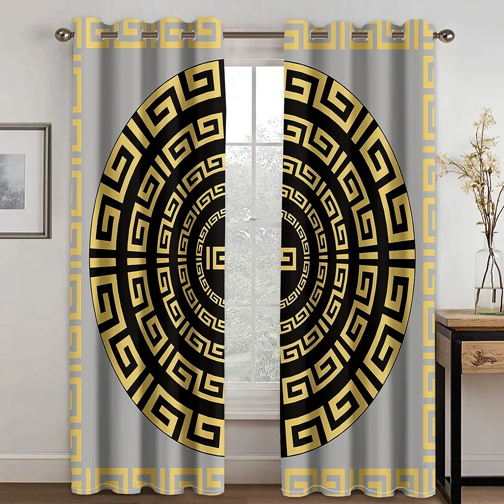 

Wholesale Cheap Luxury Brands Modern Gold Free Shipping 2 Pcs Blackout Window Curtains for Living Room Bedroom Drape Decortion