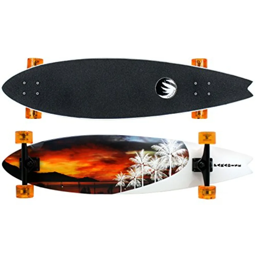 Longboard Swallow Tail Complete Cruiser Skateboard Sunset 9.5" x 39.5"