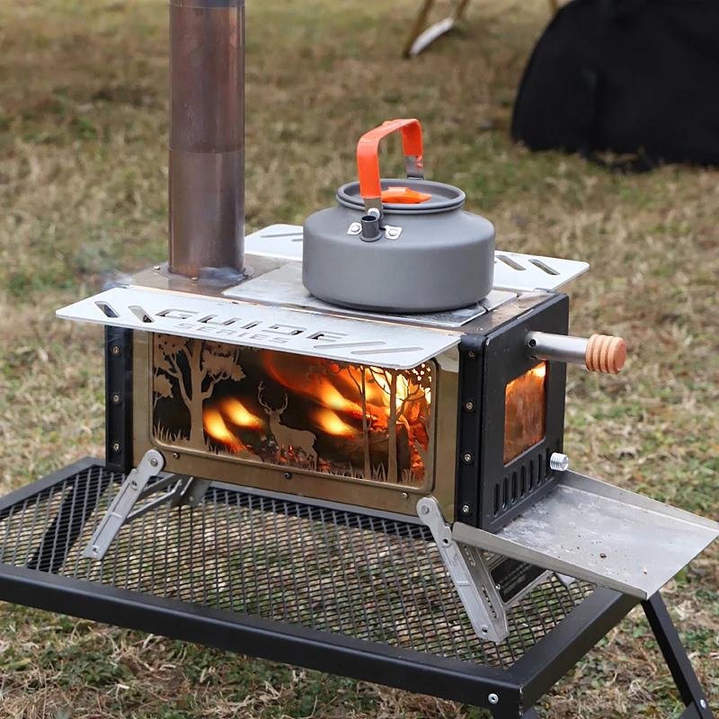 Outdoor tent heating firewood stove Portable camping stove Folding picnic firewood stove