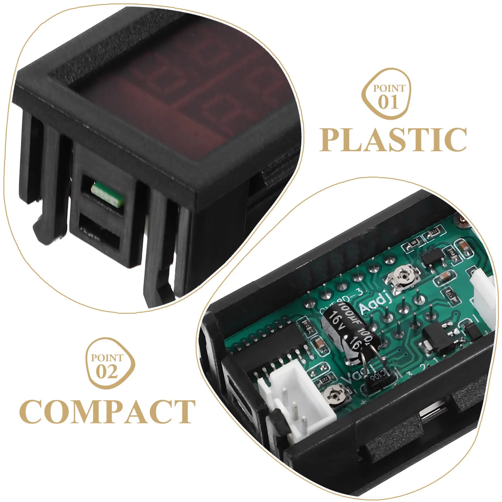 5Pcs 10a Voltmeter Ammeter Digital Display Voltage Current Tester Monitor Panel Gauge Car Battery Charging Li-Ion Monitor